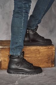 Чоловічі кеди шкіряні зимові чорні Rivest розміри 42, 43, 44, 45 FV_002410