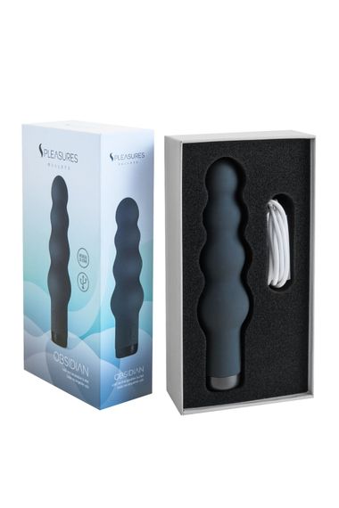 Вібратор S Pleasures Bullets Obsidian, чорний, у вигляді ряду кульок, 10 режимів, діаметр 4 см | Зображення 3