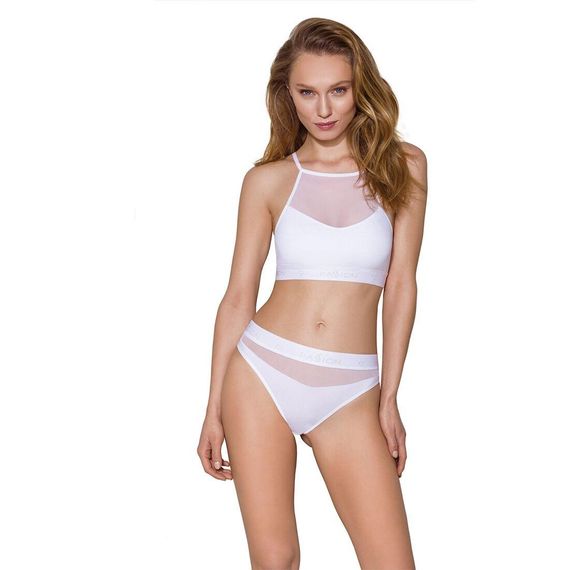 Трусики з прозорою вставкою Passion PS006 PANTIES white,, L | Зображення 1