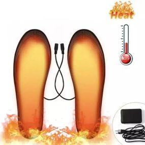 Стельки с подогревом от USB электрогрелка термостельки зимние морозостойкие защита от мороза Extra (работают от Павер Бенка / Зарядного блока)