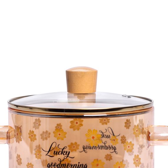 Скляна каструля прозора з кришкою 1.5 (л) жаростійка HP-33-2 | Зображення 2