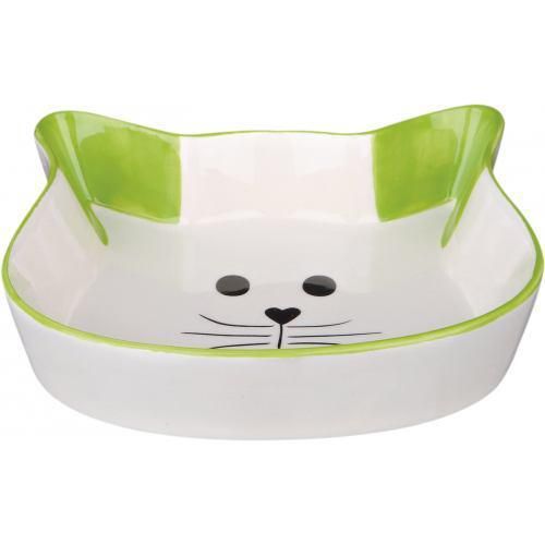 Миска Trixie для кішок, в форме кошачьої мордочки, керамічна, 12 см, 250 мл