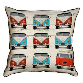 Подушка з мішковини Volkswagen минивэн 45x45 см (45PHB_VOL010_WH)