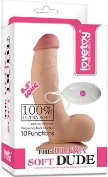Реалістичний вібратор - The Ultra Soft Dude Vibrating 8.5" Sex Aura | Зображення 6