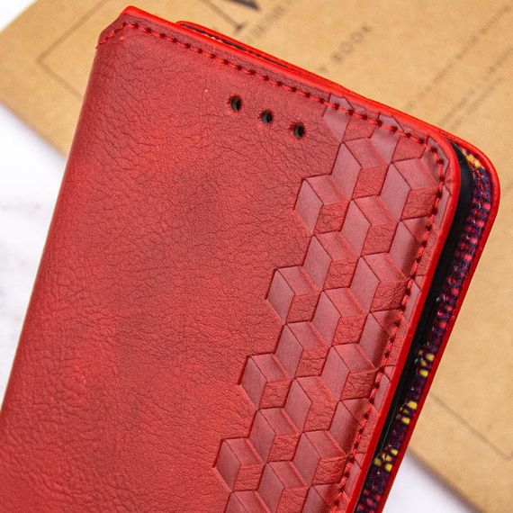 Шкіряний чохол-книжка GETMAN Cubic (PU) для Xiaomi Redmi 13C / Poco C65 Червоний | Зображення 4