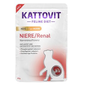 Вологий корм для котів із захворюваннями нирок Kattovit Veterinary Niere Renal Chicken Pate, 85 гр