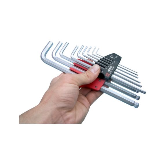 Набір ключів Г-подібних HEX з кулькою, подовжених, 9 шт., ZEBRA | Зображення 2