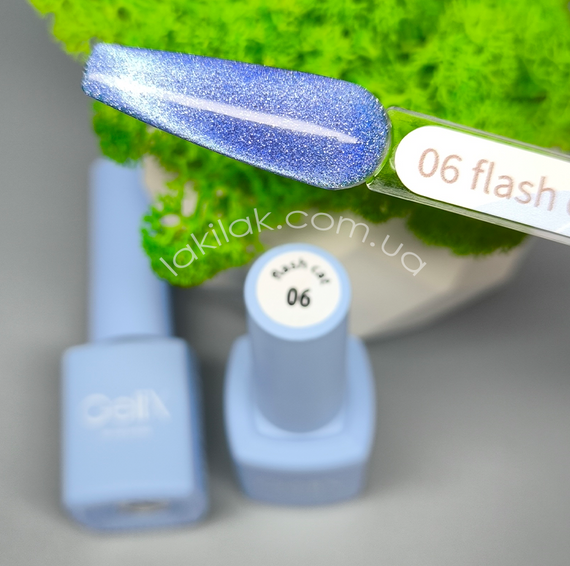Светоотражающий гель-лак Gelix Flash Cat №6 (с эффектом кошачего глаза) 8мл | Зображення 1