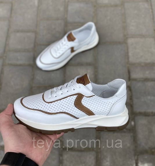 Жіночі кросівки шкіряні літні білі Leader Style розміри з 36 по 40 FV_02612 | Зображення 2