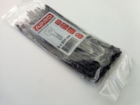 Хомут пластиковий APRO 250х5 (100 шт. в уп.) чорний, 1 ПАКОВКА (CT-B5250)