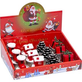 Свеча новогодняя "Подарок, Шишка" 10-77 размер 5 см, 12 штук