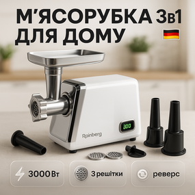 Електрична м'ясорубка з безліччю насадок, Кухонна якісна електром'ясорубка для дому AF-68