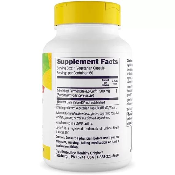 Епікор Healthy Origins Epicor 500 mg 60 Veg Caps | Зображення 1