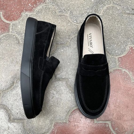 Замшеві чоловічі туфлі на чорні підошві 47 розмір | Зображення 6