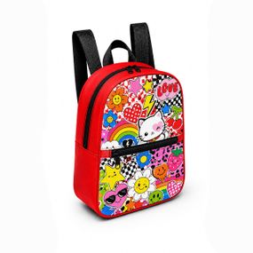 Детский мини-рюкзак красный с принтом Kitty Pop для девочки 28×24×10 см мини-сумка детская (5198)