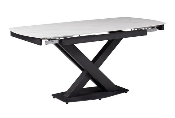 Обеденный раскладной стол Lion DT-2306, столешница керамика белая матовая matt silver white 12 мм, размер 120-160х80 см | Зображення 2