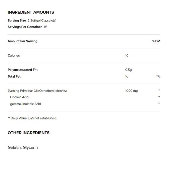 Олія вечірньої примули GNC Women's Evening Primrose Oil 500 mg 90 Caps | Зображення 1