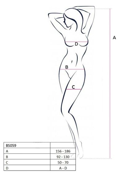 Бодистокинг Passion BS059 red, комбинезон, имитация чулок sexstyle | Зображення 3