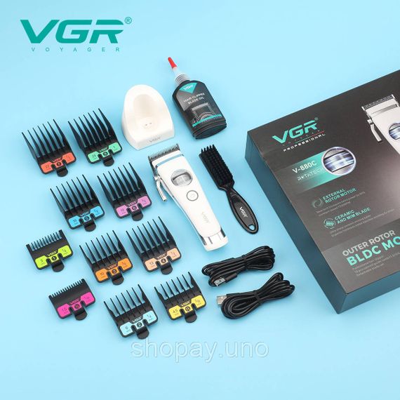 Машинка для стрижки з насадками бездротова VGR V-880C, Машинка для стрижки волосся потужна ZY-51 | Зображення 2