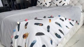 Покрывало-пике с помпонами Dantela Gri 200х220см Хлопок