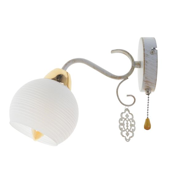 Бра настенное накладное в спальню винтаж LK-671W/1 E14 WH/G | Зображення 2