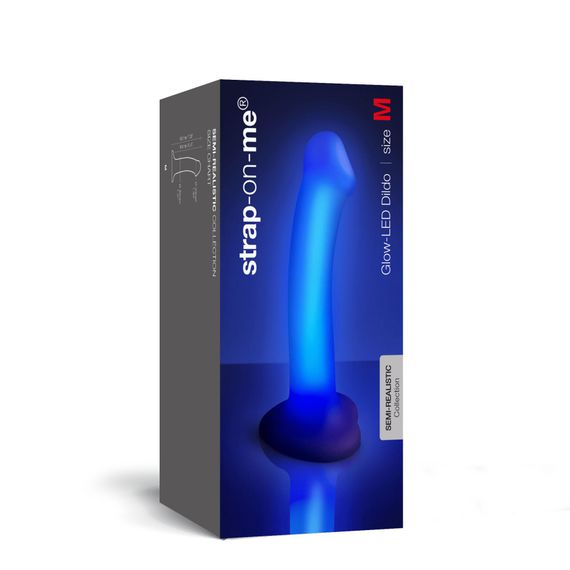 Светящийся дилдо Strap-On-Me Glow-LED Dildo Purple - M | Зображення 2