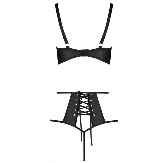Комплект з екошкіри: бюстгальтер та трусики з перфорацією Tamaris Set black L/XL — Passion, 2XL/3XL | Зображення 3