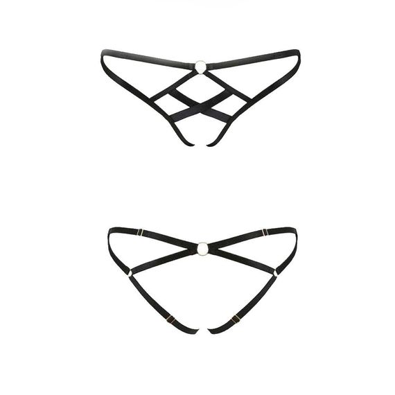 Трусики зі стреп Passion Exclusive Nicky Thong XXL/XXXL, чорні | Зображення 2