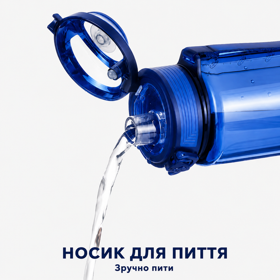 Бутылка KANGZYUAN 500 мл - Синяя Tritan BPA-free, ударопрочная, спортивная с герметичной крышкой | Зображення 3