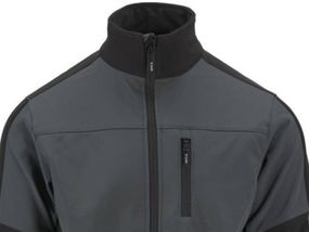 Куртка робоча SOFTSHELL YATO Польша розмір XXXL, чорно-темно-сіра, 3 кишені, 96% поліестер і 4% спандекс