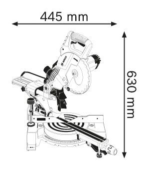 Пила торцовочная Bosch GCM 800 SJ, 1400 Вт, 216 ммповорот Л 47°/П 47°, наклон Л 45°, 13.5кг (0.601.B19.000) | Зображення 1