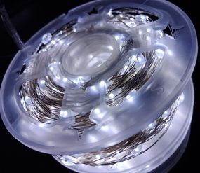 Гирлянда от USB "светодиодные капли" 50м, 500LED, холодный белый, 8 режимов + пульт