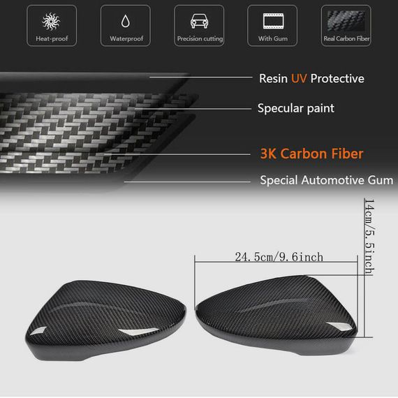 Накладки на дзеркала (Карбон) для Volkswagen Jetta 2011-2018 рр | Зображення 5