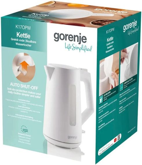 Електрочайник Gorenje K17OPW 1.7 л білий | Зображення 3