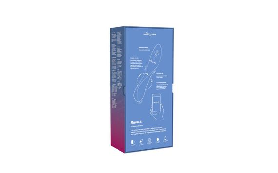 Вібратор We-Vibe Rave 2 Twisted Pleasure Blue для стимуляції G-точки, подвійний мотор, гнучкий, Bluetooth, IPX7 | Зображення 9