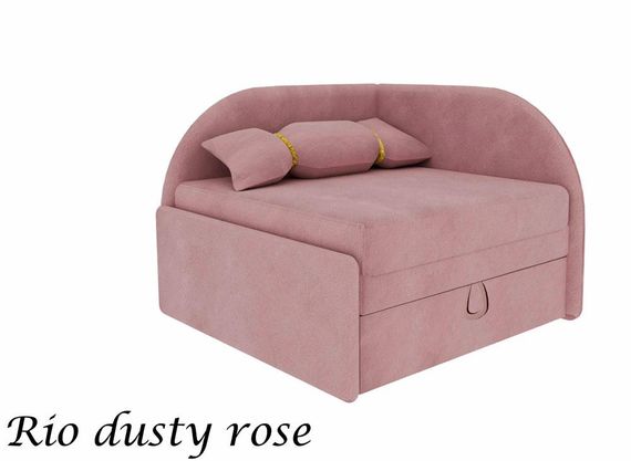 Дитяче розкладне крісло-ліжко Ріо, м'яка оббивка велюр рожевий Dusty Rose | Зображення 8