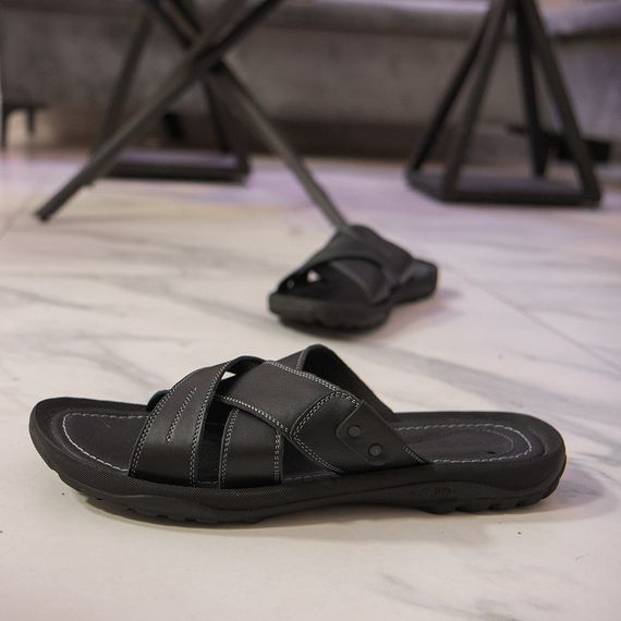 Шкіряні чоловічі шльопанці 46 47 48 49 50 розмір тапки | Зображення 1