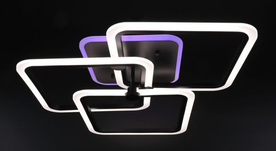 Люстра світлодіодна стельова LED світильник для квартири на стелю лед з пультом 25764 Чорний 14х55х55 см. | Зображення 8