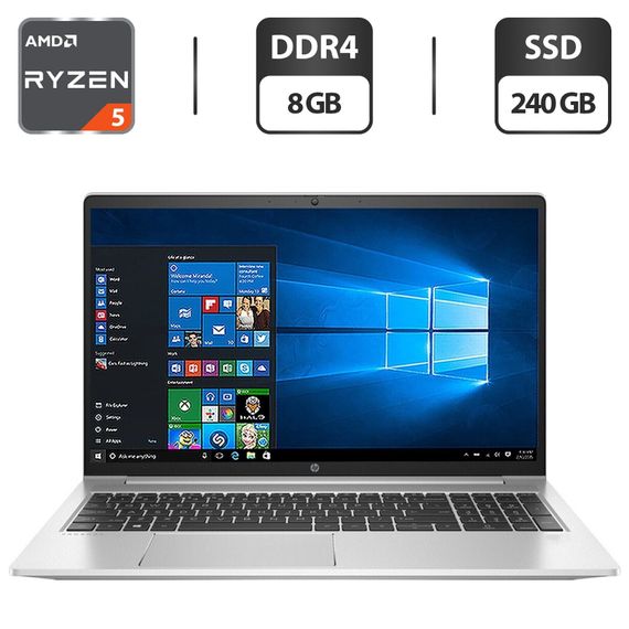 Ноутбук HP ProBook 455 G8 / 15.6" (1920x1080) IPS / AMD Ryzen 5 5600U (6 (12) ядер по 2.3 - 4.2 GHz) / 8 GB DDR4 / 240 GB SSD / AMD Radeon Vega 7 Graphics / WebCam б/у