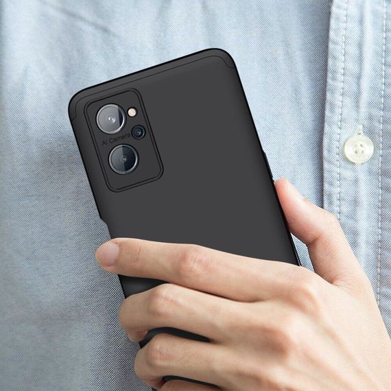 Чохол GKK 360 градусів для Oppo A76 / Realme 9i колір Чорний | Зображення 5