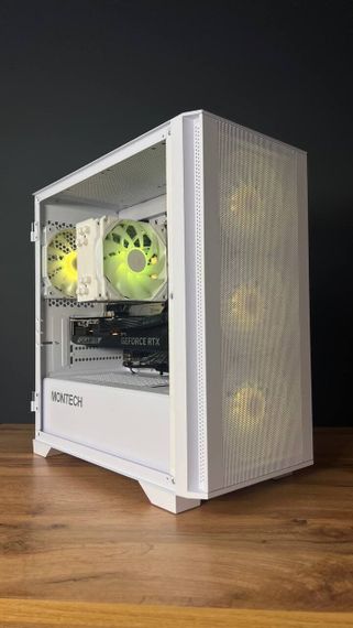 Збірка під замовлення: комп'ютер Montech Air 1000 ARGB White Tower / AMD Ryzen 7 7700 (8 (16) ядер по 3.8 - 5.3 GHz) / 32 GB DDR5 / 1000 GB SSD M.2 / nVidia GeForce RTX 5070, 12 GB GDDR7, 192-bit / 750W | Зображення 1