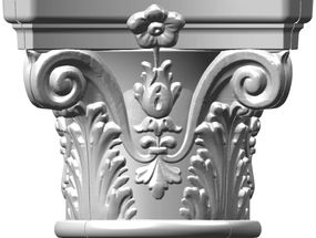 Капітель коринфская колони СІМ'Я K1, 330х330х270 мм