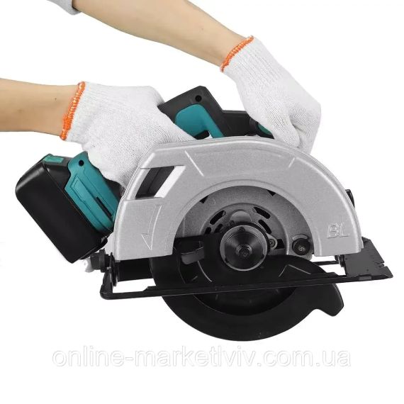 Акумуляторна циркулярна пила Circular Saw X-510 48V з 2 АКБ • Бездротова ручна дискова пила для різання дерева, дощок і листових | Зображення 1