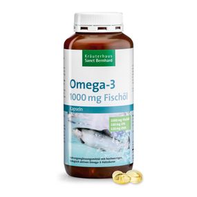 Капсули омега-3 1000 мг. "Sanct Bernhard" Omega-3 1000 мг. Риб'ячий жир морських риб, 220 капсул, Німеччина