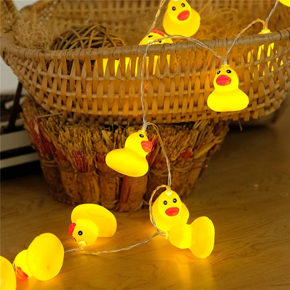 Гирлянда светодиодная для детской комнаты DUCK 1.5 м Гирлянда из 10 пластиковых мини-уточек