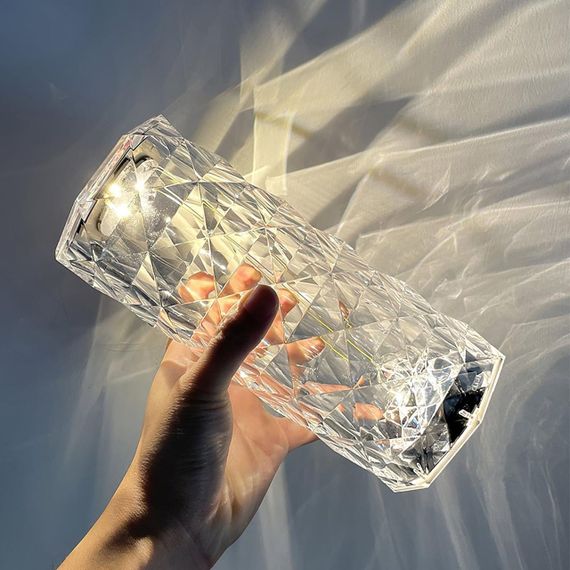 Настільна RGB лампа з пультом та USB-зарядкою, Crystal Rose Ambience / Сенсорний світлодіодний нічник на акумуляторі | Зображення 6