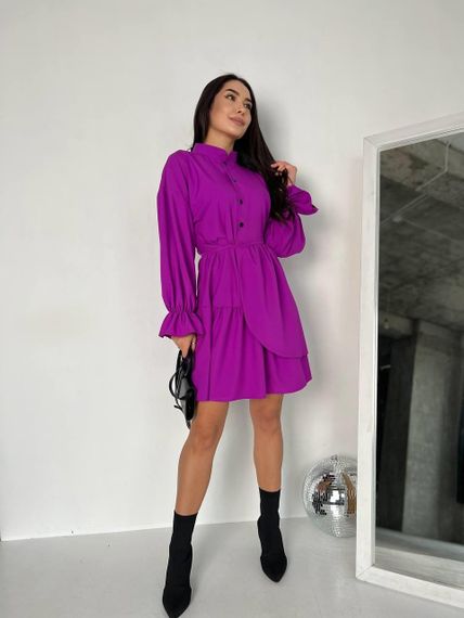 Женское красивое легкое платье хлопковое NB24005 размер 42/44, цвет фуксия | Зображення 1