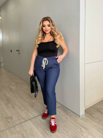 Женские джинсовые брюки укороченные BR1778 цвет синий, размер 56/58 | Зображення 2