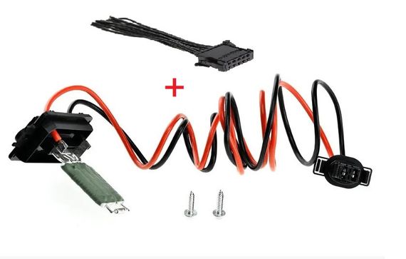 Резистор, реостат пічки + фішка, комплект Renault Scenic 2, Clio, Megane, 7701207876 на 7 контактів