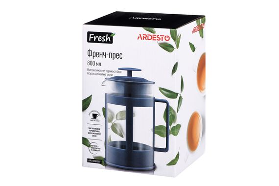 Френч-пресс Ardesto Fresh, 800 мл, синий, пластик, стекло (AR1008BEF) | Зображення 2